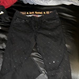 Buckle Rock Revival Black Sequins Skinny Jeans